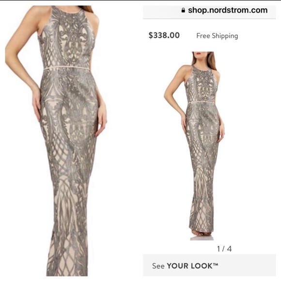 JS Collections Dresses & Skirts - NWT JS COLLECTIONS metallic embroidered halter maxi dress SZ 4 * holiday dress